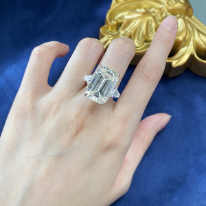 Anillo de Plata S925 con <span class=keywords><strong>Diamante</strong></span> de Alto Carbono de 30ct, <span class=keywords><strong>13</strong></span> * 20, Color Blanco G, Elegante, Simple, Moderno y Versátil, Joyería para Mujer - Product Image 4