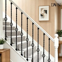 Balustre d'escalier en fer creux intérieur DVN, style moderne et classique, pour villa américaine