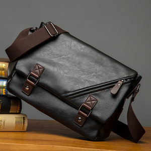 Sacs à main décontractés pour hommes en gros, OEM personnalisé, sac bandoulière, sac à bandoulière en cuir PU tendance, sac de messager pour documents professionnels - Product Image 6