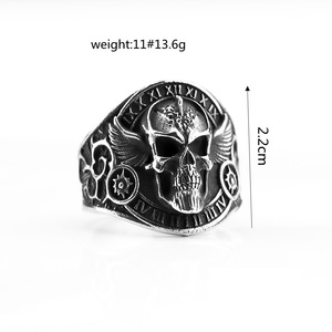 Stainless Steel Men's <b>Ring</b> <b>Skull</b> Design Hip Hop Style Gift Jewelry - Product Image 5