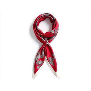 ผ้าพันคอสามเหลี่ยมอเนกประสงค์ 135x60 ซม. ผ้าพันคอไหมพิมพ์ลายดอกไม้สำหรับผู้หญิงเครื่องประดับแฟชั่น - Product Image 1