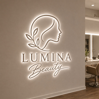 Letras de Canal Iluminadas LED Personalizables con Neón Flexible 3D, Acrílico Retroiluminado, Impermeables IP65, para Negocios, Letreros Interiores