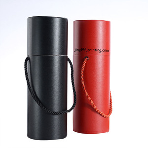 Biểu Tượng Tùy Chỉnh In Ấn Twist Rope Xử Lý Cốc Cốc Hộp Rượu Vang Cao End Quà Tặng Bao Bì Giấy Ống Có Thể - Product Image 1