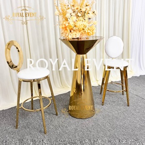 Venta al por mayor de oro mesas altas de <span class=keywords><strong>alta</strong></span> calidad redonda de acero inoxidable <span class=keywords><strong>mesa</strong></span> de <span class=keywords><strong>bar</strong></span> para el restaurante del hotel - Product Image 4