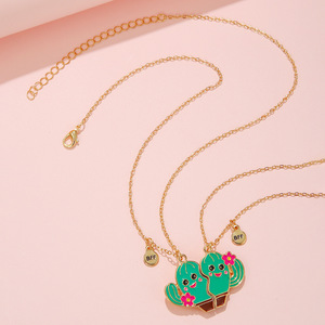 2 unids/set joyería magnética Cactus Puzzle atraer COLLAR COLGANTE para el mejor amigo atraer cada encanto BFF Collar para niños - Product Image 4