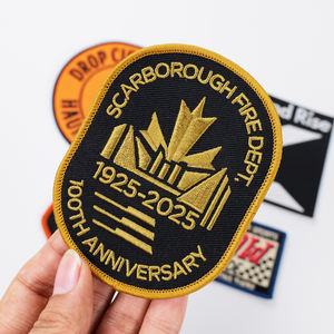 Заводская цена, тканый патч в стиле свободы, логотип, буквенный узор, на заказ, термопресс, вышивка, тканый патч - Product Image 4