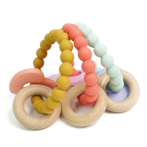 Sản phẩm mới Silicone mọc răng tái sinh bé mềm Vòng Hạt Vòng đeo tay đồ chơi với trái tim và vòng vòng Vòng teethers - Product Image 6