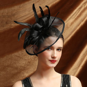 Chapeau fascinateur en maille pour femme avec pince pour Derby, fête du thé, mariée, plage, mariages en plein air, sports, pêche, décontracté, ajustable - Product Image 1