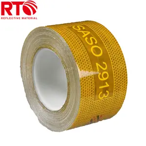 5cm/7.5cm/10cm*50m New Regulation SAUDI ARABRIA Market Yellow Red White Reflective Sticker SASO 2913 Conspicuity Tape