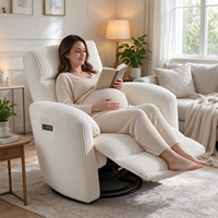 Fauteuil inclinable électrique moderne en tissu avec repose-pieds réglable pour la maternité, la lecture, le salon et la relaxation