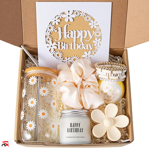 Coffret cadeau personnalisé à succès avec logo, idéal pour anniversaire, comprenant une cuillère anti-chute, des bougies, des épingles à cheveux et des bracelets – Coffret cadeau pour femme - Product Image 3