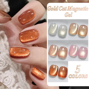 Esmalte de Uñas en Gel UV Ojo de Gato Dorado Champán Brillante de Lujo al por Mayor - Product Image 4