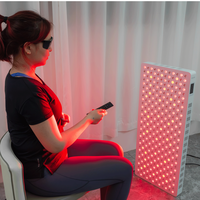 Panneau de luminothérapie multifonctionnel télécommandé rouge/infrarouge (8 longueurs d'onde) avec massage EMS et panneau de luminothérapie LED