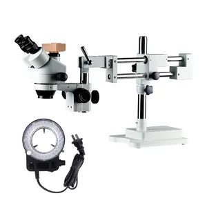 Microscópio estereoscópico biológico, lente de aumento de tela de celular, microscópio estéreo 3d trinocular cn; gua