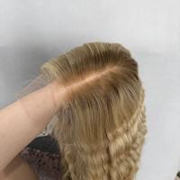 Peluca Kosher Judía con Encaje Frontal HD, Pre-Desplumada, Nudos Decolorados, Cabello Humano Virgen Europeo de Doble Trama, Balayage Rubio, Sin Pegamento
