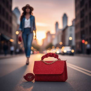 Bolso Bandolera Rojo Brillante para Mujer, Marca Fana, con Correa de Cadena de Nailon y PU, Diseño Moderno, Asa Individual, Portátil, para Uso Diario - Product Image 2