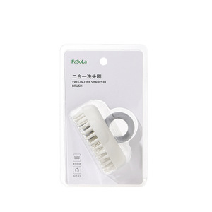FaSoLa Scalp Massage Hair Brush White Lime TPE Material Wet Dry Use Detachable Shampoo Brush - Product Image 5
