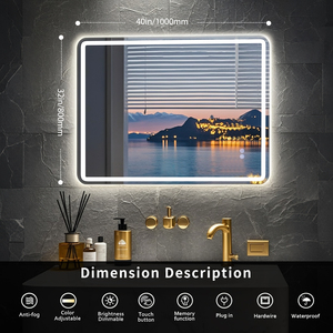 <span class=keywords><strong>Espejo</strong></span> inteligente de rectángulo de baño antiniebla iluminado moderno con Interruptor táctil para hotel - Product Image 5