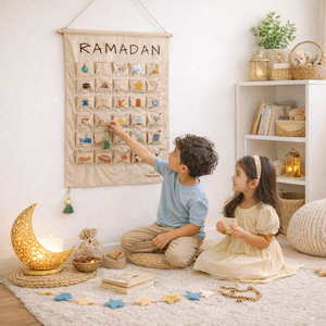 <span class=keywords><strong>Calendario</strong></span> de Adviento de Ramadán para Niños, de Lona Rellenable, con Bolsillos, Juguetes Musulmanes de Alta Calidad, Venta al Por Mayor 2026 - Product Image 6