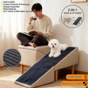 Pet Stairs Luxury Modern Solid Dog Stairs Senior Dog Slopes Folding Pet Bed Steps Small Dog Climbing <b>Ladders</b> Living Room - Product Image 1