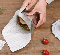 Papier d'emballage alimentaire végétalien en nid d'abeille, papier d'aluminium anti-graisse pour hamburgers, pizzas, biscuits sucrés, bonbons avec revêtement en cire