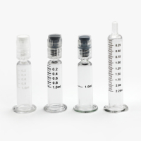 Tube en plastique transparent, emballage individuel, seringue en verre de 1 ml avec embout Luer Lock pour distillat