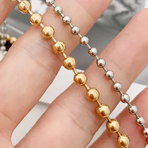 Etal-Cadena de bolas con cuentas de acero personalizadas, cadena de bolas rellenas de oro para decoración de cortinas de bolsos