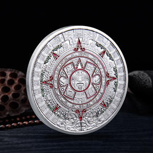 Pièce commémorative du calendrier maya |   Pièce de monnaie de style aztèque |   Cadeau de collection peint à la main |   Souvenir personnalisé du <span class=keywords><strong>Mexique</strong></span> - Product Image 2