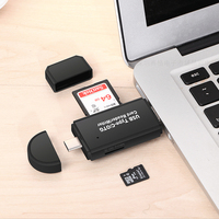 Lector de tarjetas 4 en 1, adaptador OTG, Micro tipo C, 8 pines, USB A, SD, TF, tarjeta Android, lector de memoria, adaptador de escritor de tarjetas, unidad Flash