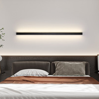 Applique murale linéaire minimaliste moderne à grille LED, avec gradation trois tons, pour salon, fond TV, chambre à coucher et chevet