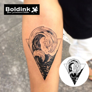 <span class=keywords><strong>Tatouage</strong></span> semi-permanent au jus de Jagua, motif vague océanique réaliste personnalisé, pour avant-bras, résistant à l'eau, longue durée (2 semaines) - Product Image 2
