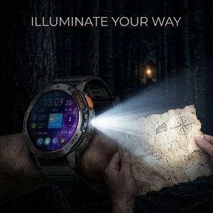 Reloj Inteligente Deportivo Resistente para Exteriores <span class=keywords><strong>K65</strong></span> Amoled, Batería de 530 mAh, Linterna LED, Sumergible 3 ATM, Reloj Inteligente a Prueba de Agua para Hombre - Product Image 3