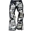 DIZNEW Jeans men Wholesale cheap plus size street black catwhiskers jeans pants for men hip hop