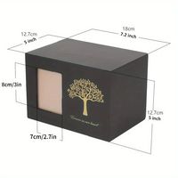 Ataúd y urna de madera para cenizas de mascotas con marco de fotos y diseño de árbol de la vida para perros y gatos