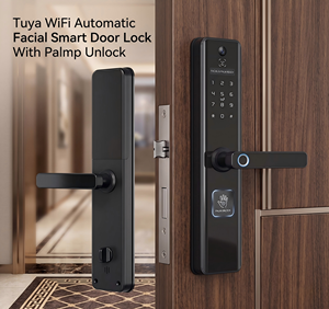Serrure de porte intelligente Tuya WiFi 3D à reconnaissance faciale pour B2B, avec batterie longue durée, déverrouillage par empreinte digitale et plusieurs méthodes, en alliage d'aluminium, prise en charge OEM, pour porte en bois, Cloud - Product Image 1
