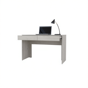 Aberdeen Computer <b>Desk</b> Light Gray Finish Wood Two <b>Drawers</b> Home Office Furniture - Product Image 1