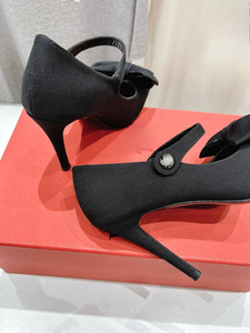 Women Bow Decor Square Toe Mary Jane Pumps Stiletto High Heel Dress Shoes for Wedding Party Evening Prom <b>Date</b> Night - Product Image 5