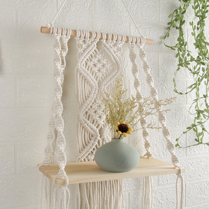 Décoration murale en <span class=keywords><strong>macramé</strong></span> en corde de coton tressée à la main, style bohème, pour hôtel, boutique, chambre d'enfant, vente chaude - Product Image 4