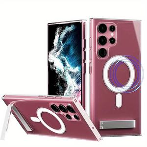 Funda de teléfono magnética para <span class=keywords><strong>Samsung</strong></span> <span class=keywords><strong>Galaxy</strong></span> S24 S23 S22 S21Ultra Fundas móviles con soporte Nuevos productos 2024 Contraportada con soporte - Product Image 1