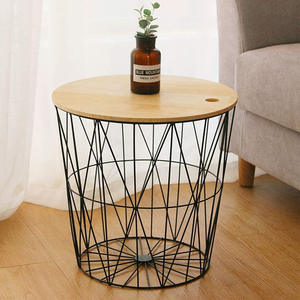 סל אחסון רשת תיל נגד חלודה סל אחסון חומר מתכת גדול עם מכסה במבוק למטבח חדר רחצה - Product Image 4