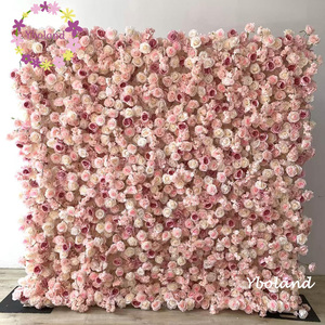 A-989 Sfondo Floreale in Seta a Basso Prezzo per Matrimoni e Baby Shower, Decorazione Artificiale con <span class=keywords><strong>Rose</strong></span> Bianche e Rosa - Product Image 6