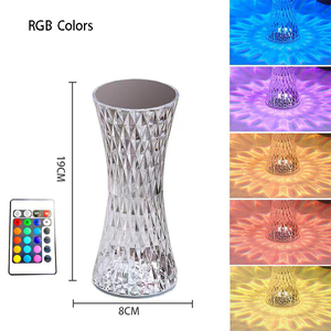 현대 럭셔리 3D 크리스탈 책상 램프 RGB 무선 장식 테이블 램프 충전식 Led 밤 빛 바 저녁 식사 침실 - Product Image 6