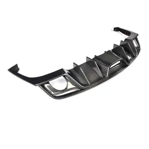 Dual Uitlaat Enkele Uitlaat Carbon Fiber Rear Bumper Diffuser Voor Ford Mustang Coupe 2D 15-17