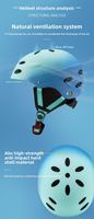 Casque de ski couleur dégradée pour sports d'hiver en plein air, station de ski, sécurité anti-collision améliorée, avec sangle de lunettes intégrée, pour adultes
