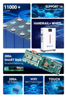 Batterie Lifepo4 51,2V 300Ah, batteries lithium-ion 200Ah 280Ah 314Ah 10kWh 14,3kWh 15kWh 16kWh pour stockage d'énergie solaire