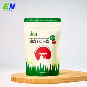 Pochette debout refermable personnalisée avec fermeture à glissière en aluminium pour poudre de matcha Uji de 30g sac en mylar de poudre de protéine super alimentaire naturelle - Product Image 5