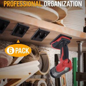 Soporte de Pared con Gancho Rectangular Negro de Alta Resistencia para Dewalt 20V Milwaukee M18 - Product Image 4