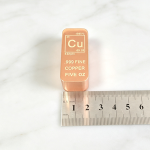 999 Fine Copper Bullion <b>Bar</b> 5oz High Purity Polished Solid Copper Ingot Square for Collection & Gift - Product Image 5
