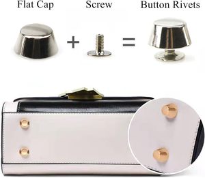 JY FB 63 Yankmoom Pieces <b>Purse</b> Feet for Handbag Silver Button Studs Rivet Screw Back Metal 1.44 oz DIY Bag Hardware Leather - Product Image 5