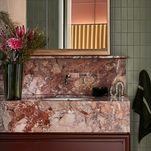 PerfectStone, vente en gros, taille et épaisseur personnalisées, marbre naturel Calacatta rouge pour hôtel de luxe, cuisine, salle à manger - Product Image 3